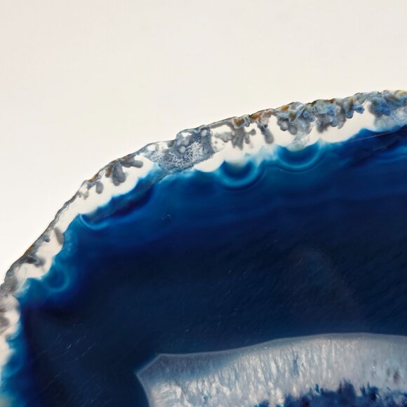 Cobalt Blue Tone Agate Geode Slab Slice Quartz Polished - 5 Inch - Picture 4 of 10